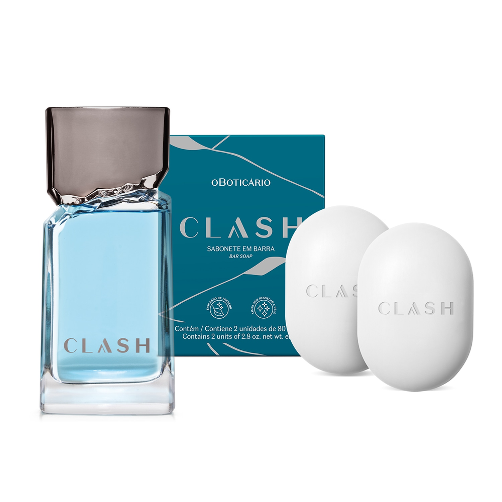 Combo Clash: Desodorante Colônia 100ml + Sabonete em Barra 2x80g Combo Clash: Desodorante Colônia 100ml + Sabonete em Barra 2x80g