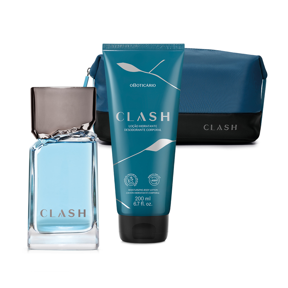 Combo Clash: Desodorante Colônia 100ml + Loção Desodorante 200ml + Nécessarie Combo Clash: Desodorante Colônia 100ml + Loção Desodorante 200ml + Nécessarie