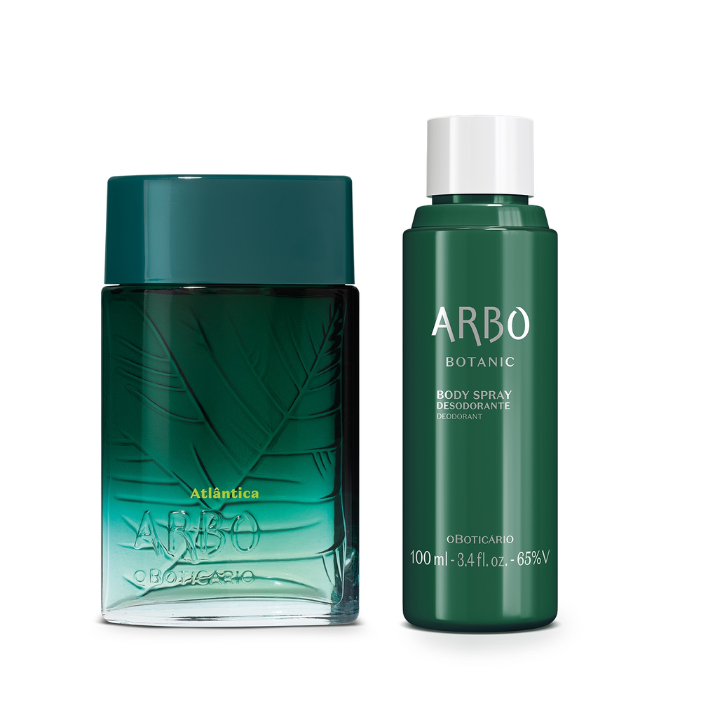 Combo Arbo: Atlântica Desodorante Colônia 100ml + Body Spray Botanic 100ml Combo Arbo: Atlântica Desodorante Colônia 100ml + Body Spray Botanic 100ml
