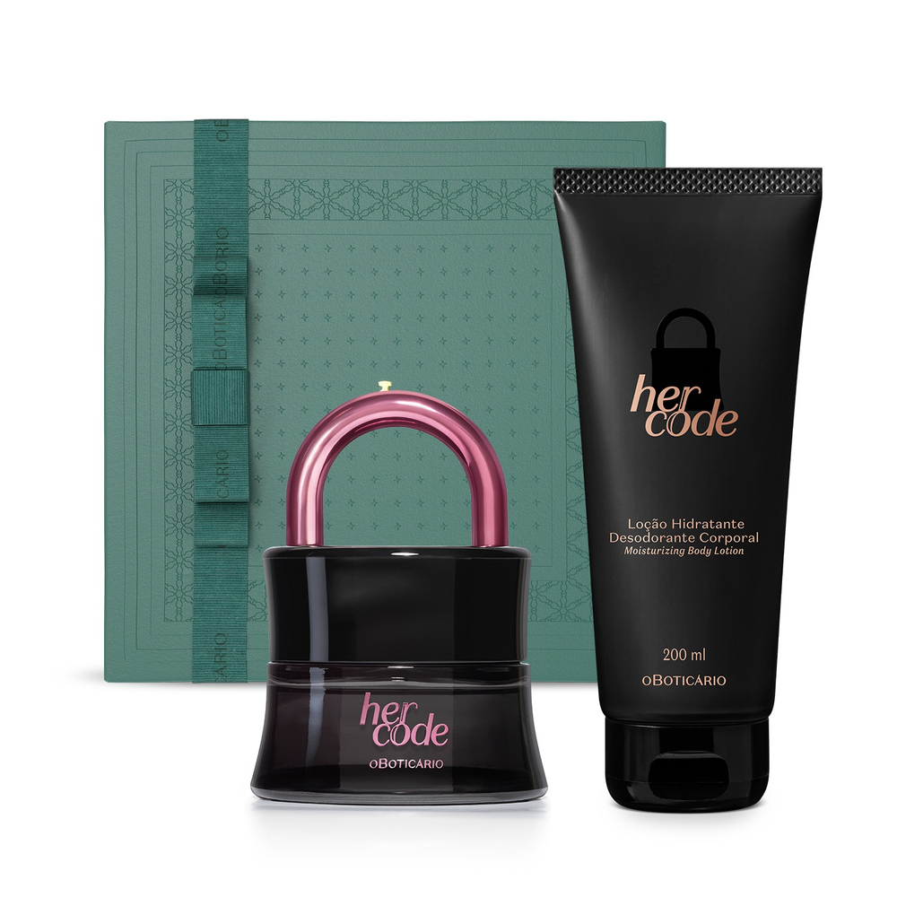 Combo Presente Her Code: Touch Eau de Parfum 50ml + Hidratante Desodorante 200ml + Caixa Presenteável Combo Presente Her Code: Touch Eau de Parfum 50ml + Hidratante Desodorante 200ml + Caixa Presenteável