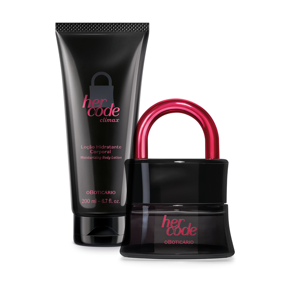 Combo Her Code Clímax: Eau de Parfum 50ml + Loção Corporal 200ml Combo Her Code Clímax: Eau de Parfum 50ml + Loção Corporal 200ml