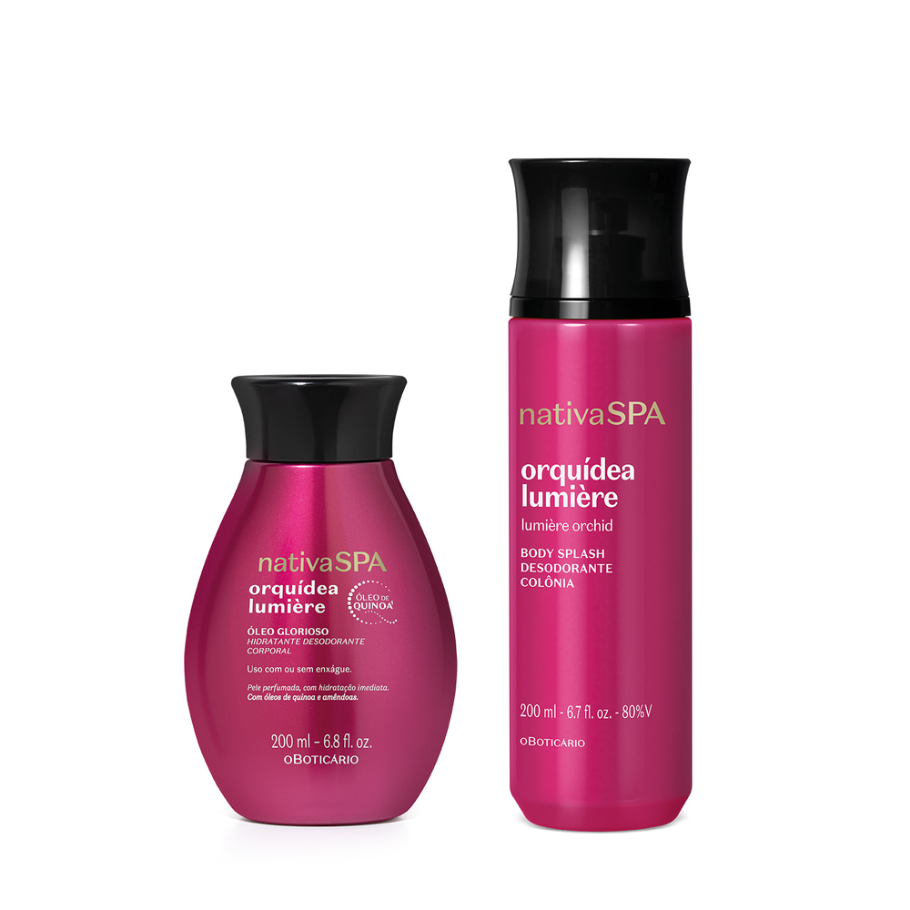 Combo Nativa SPA Orquídea Lumière: Body Splash 200ml + Óleo Hidratante Desodorante Corporal Glorioso 200ml Combo Nativa SPA Orquídea Lumière: Body Splash 200ml + Óleo Hidratante Desodorante Corporal Glorioso 200ml