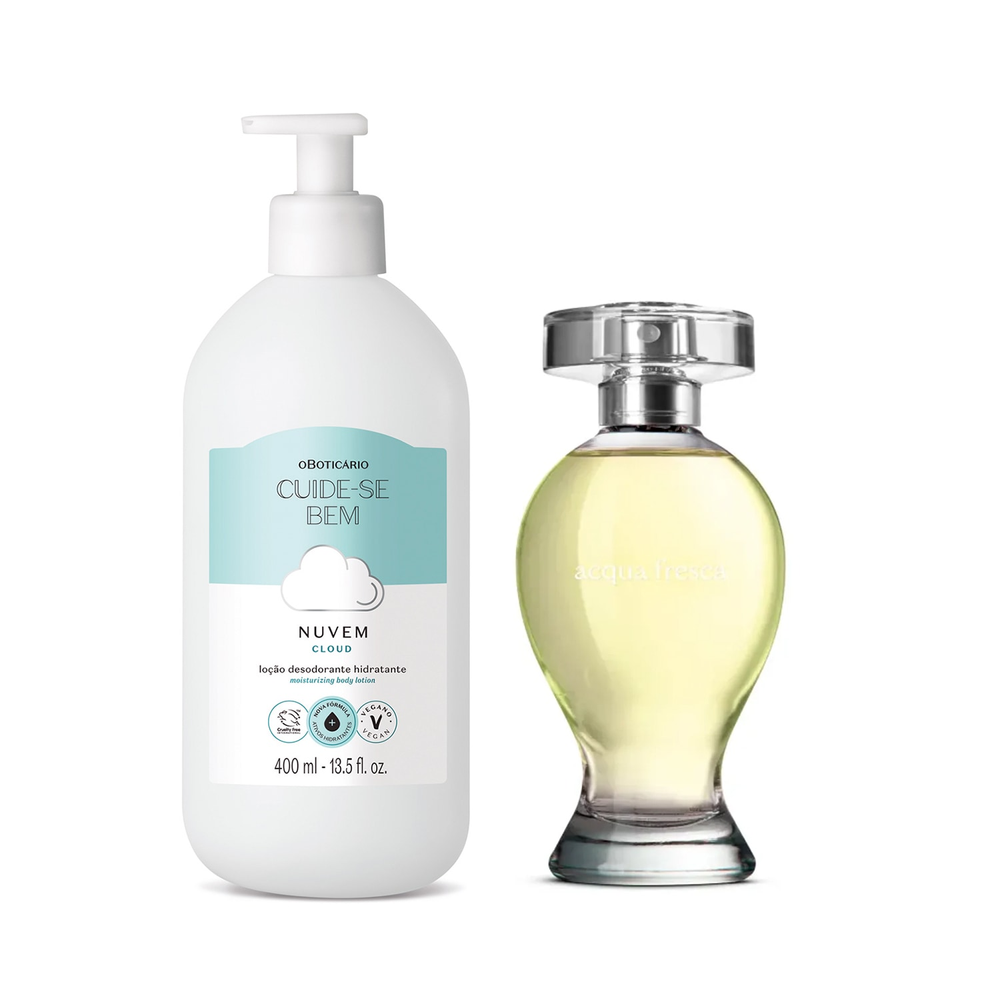 Combo Acqua Fresca Desodorante Colônia 100ml+ Loção Corporal Nuvem 400ml Combo Acqua Fresca Desodorante Colônia 100ml+ Loção Corporal Nuvem 400ml