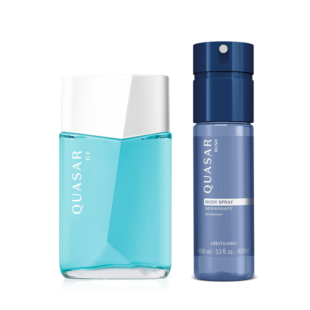 Combo Quasar: Ice Desodorante 100ml + Body Spray Rush 100ml Combo Quasar: Ice Desodorante 100ml + Body Spray Rush 100ml