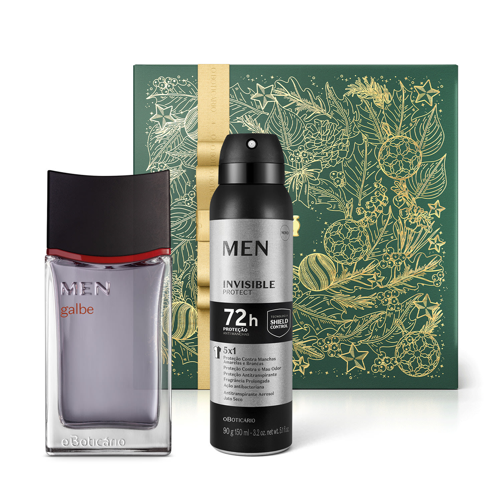 Combo Presente Men: Galbe Desodorante Colônia 100ml + Invisible Desodorante Antitranspirante 150ml + Caixa de Presente Combo Presente Men: Galbe Desodorante Colônia 100ml + Invisible Desodorante Antitranspirante 150ml + Caixa de Presente