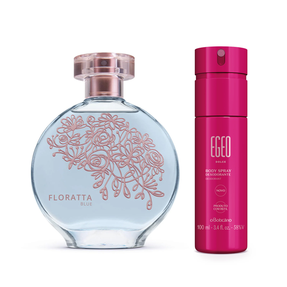 Combo Floratta Blue Desodorante Colônia 75ml + Egeo Desodorante Body Spray Dolce 100ml Combo Floratta Blue Desodorante Colônia 75ml + Egeo Desodorante Body Spray Dolce 100ml