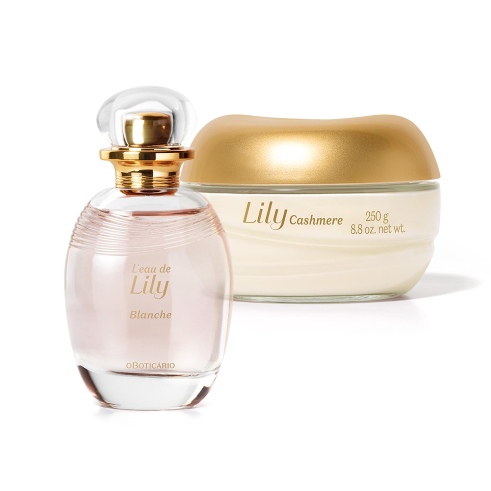 Combo Lily: Blanche Desodorante Colônia 75ml + Creme Acetinado Cashmere 250g Combo Lily: Blanche Desodorante Colônia 75ml + Creme Acetinado Cashmere 250g