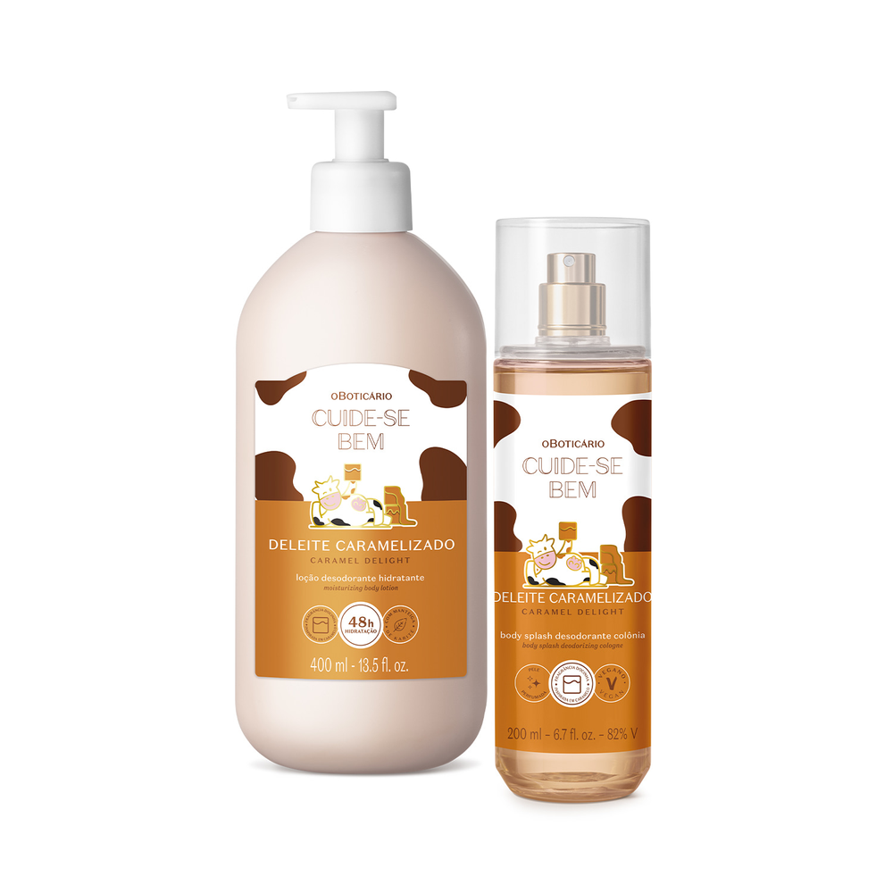 Combo Cuide-se Bem Deleite Caramelizado: Body Splash 200ml + Loção Corporal 400ml Combo Cuide-se Bem Deleite Caramelizado: Body Splash 200ml + Loção Corporal 400ml