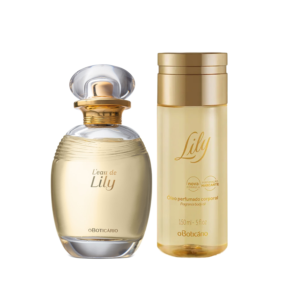 Combo Lily : L'eau Desodorante Colônia 75ml + Óleo Perfumado Desodorante Corporal 150ml Combo Lily : L'eau Desodorante Colônia 75ml + Óleo Perfumado Desodorante Corporal 150ml