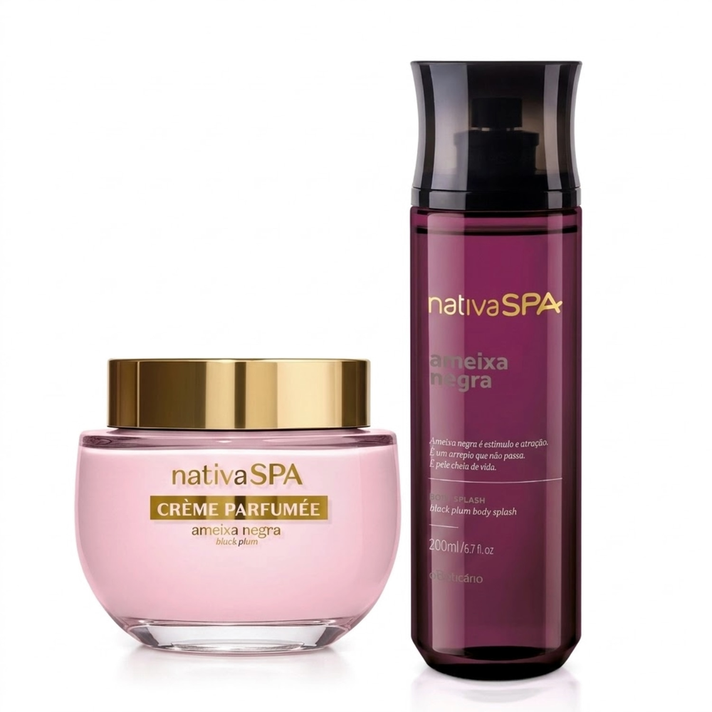 Combo Nativa Spa Ameixa Negra: Crème Parfumèe Ultra Perfumado 200g + Body Splash 200ml Combo Nativa Spa Ameixa Negra: Crème Parfumèe Ultra Perfumado 200g + Body Splash 200ml