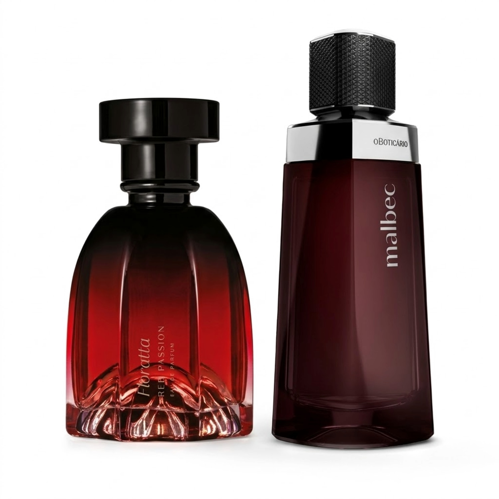 Combo Casal: Floratta Red Passion Eau De Parfum 75ml + Malbec Desodorante Colônia 100ml Combo Casal: Floratta Red Passion Eau De Parfum 75ml + Malbec Desodorante Colônia 100ml