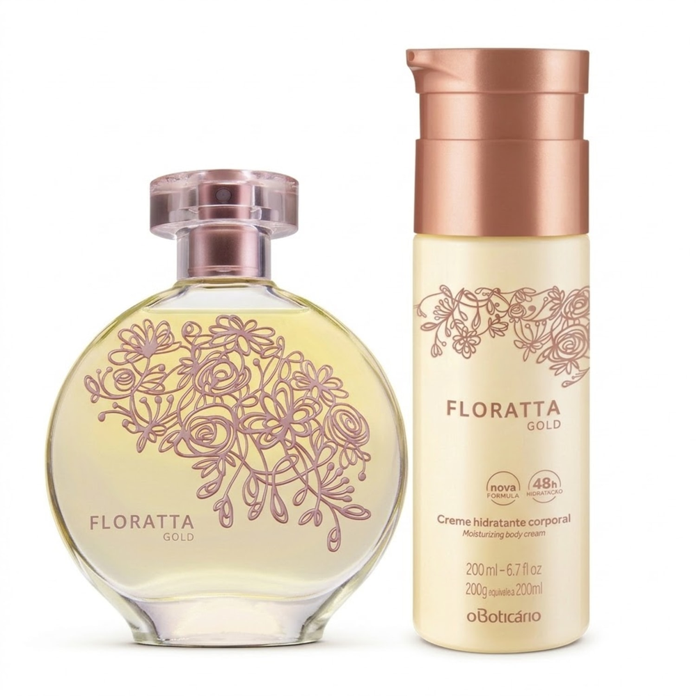 Combo Floratta Gold: Desodorante Colônia 75ml + Creme Hidratante Desodorante Corporal 200ml Combo Floratta Gold: Desodorante Colônia 75ml + Creme Hidratante Desodorante Corporal 200ml