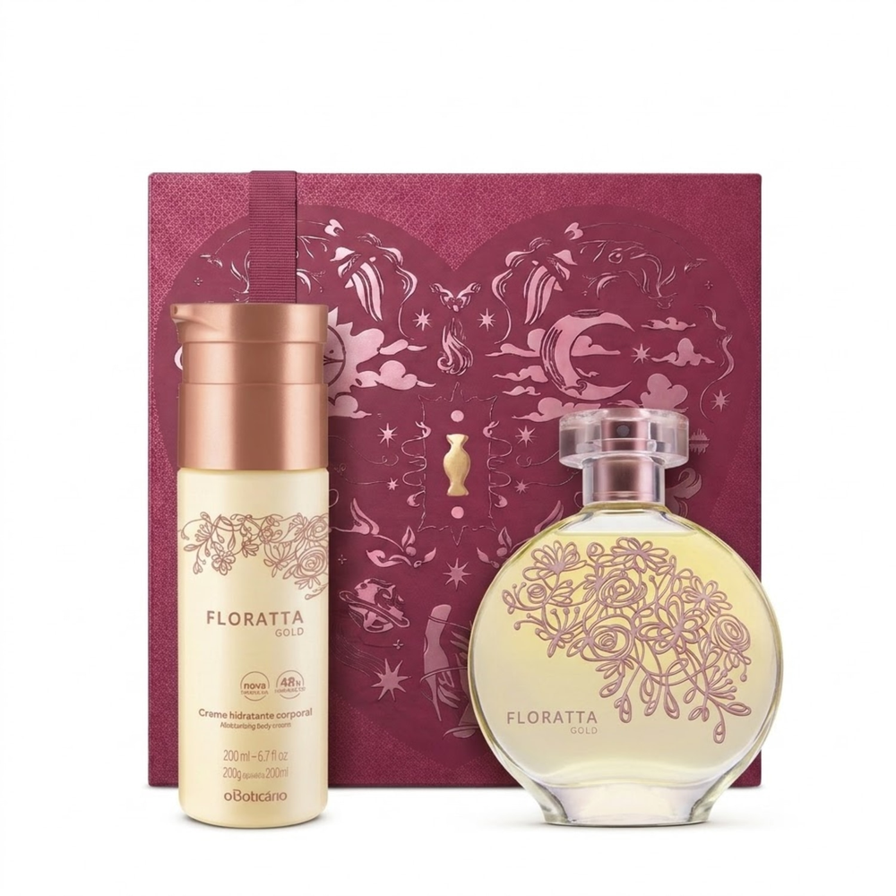 Combo Presente Dia dos Namorados Floratta Gold: Desodorante Colônia 75ml + Creme Hidratante Desodorante Corporal 200ml Combo Presente Dia dos Namorados Floratta Gold: Desodorante Colônia 75ml + Creme Hidratante Desodorante Corporal 200ml
