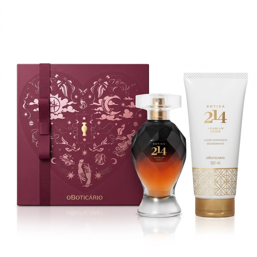 Combo Dia Dos Namorados Botica 214 Arabian Oasis Floral Frutal: Eau De Parfum 75ml + Loção Corporal 150ml