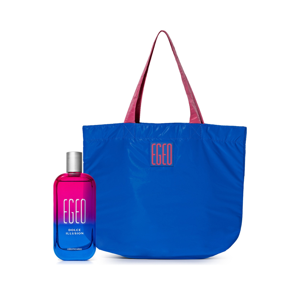 Combo Egeo Dolce Illusion: Desodorante Colônia 90ml + Bolsa Big Bag Azul e Rosa Combo Egeo Dolce Illusion: Desodorante Colônia 90ml + Bolsa Big Bag Azul e Rosa