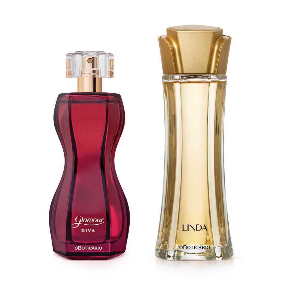 Combo Perfumaria Feminina: Linda 100ml + Glamour Diva 75ml Combo Perfumaria Feminina: Linda 100ml + Glamour Diva 75ml