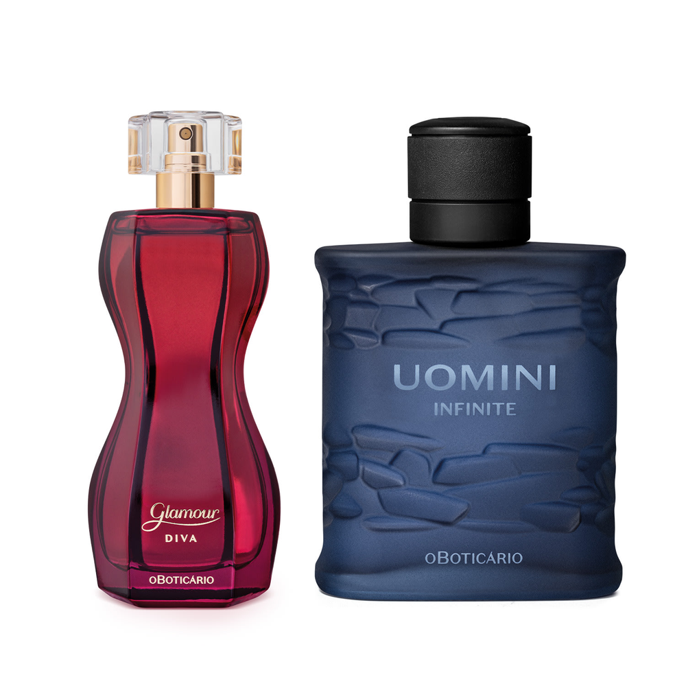 Combo Perfumaria Para Casal: Uomini Infinite 100ml + Glamour Diva 75ml Combo Perfumaria Para Casal: Uomini Infinite 100ml + Glamour Diva 75ml