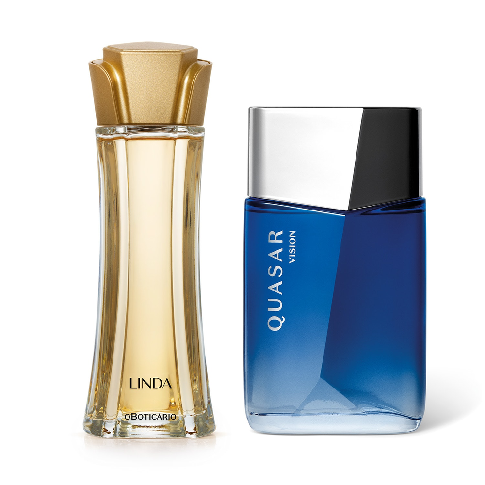 Perfumaria Para Casal: Linda 100ml + Quasar Vision 100ml Perfumaria Para Casal: Linda 100ml + Quasar Vision 100ml