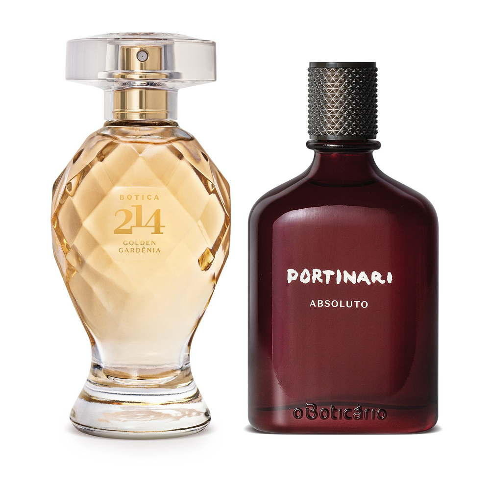 Combo Perfumaria Para Casal: Botica 214 Golden Gardênia 75ml + Portinari Absoluto 100ml Combo Perfumaria Para Casal: Botica 214 Golden Gardênia 75ml + Portinari Absoluto 100ml
