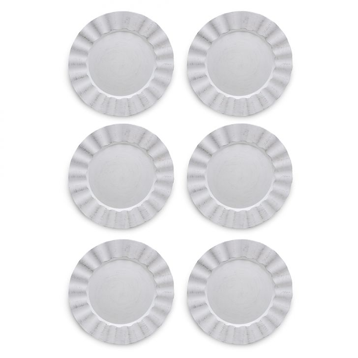 Conjunto De Sousplat Com 6 Peças Roma Preto E Branco 33 Cm Conjunto De Sousplat Com 6 Peças Roma Preto E Branco 33 Cm