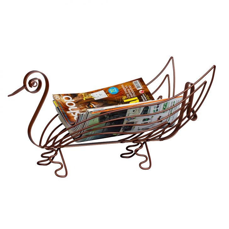 Porta Revista Cisne Bronze Porta Revista Cisne Bronze