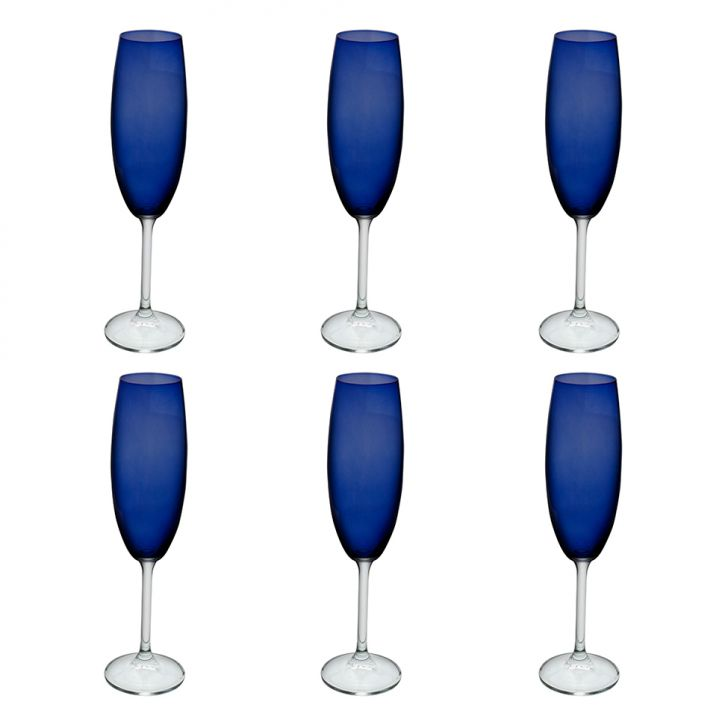 Jogo De Taças Para Champanhe 6 Taças Gastro Azul Jogo De Taças Para Champanhe 6 Taças Gastro Azul