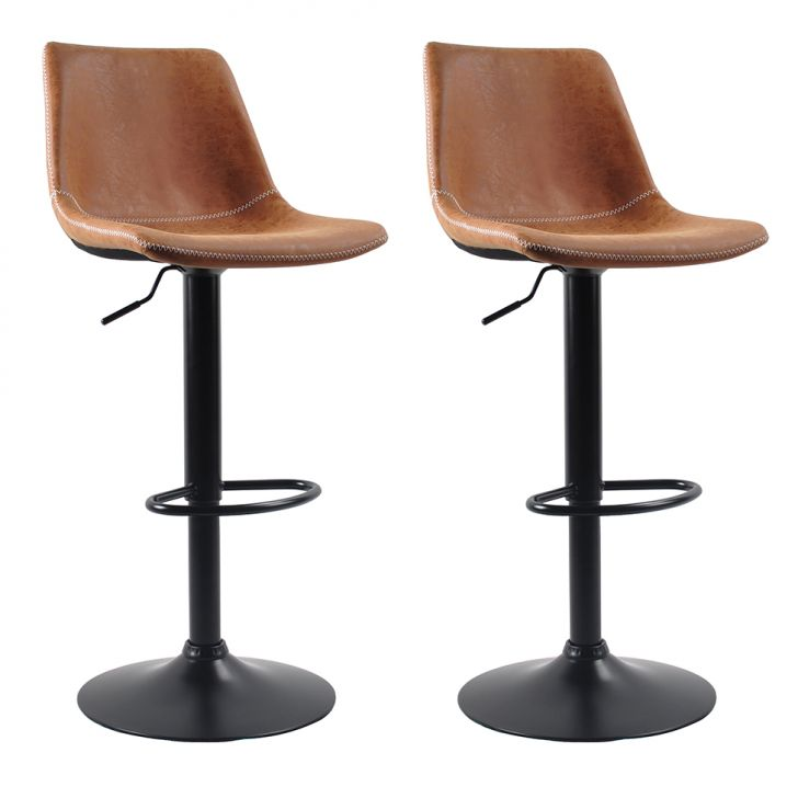 Conjunto Com 2 Banquetas Giratórias Harbor Marrom Conjunto Com 2 Banquetas Giratórias Harbor Marrom