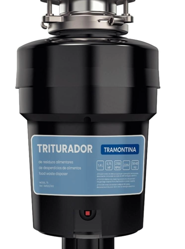 Triturador de resíduos alimentares tramontina para cubas ou pias com potência de 0,75 hp 220 v Triturador de resíduos alimentares tramontina para cubas ou pias com potência de 0,75 hp 220 v