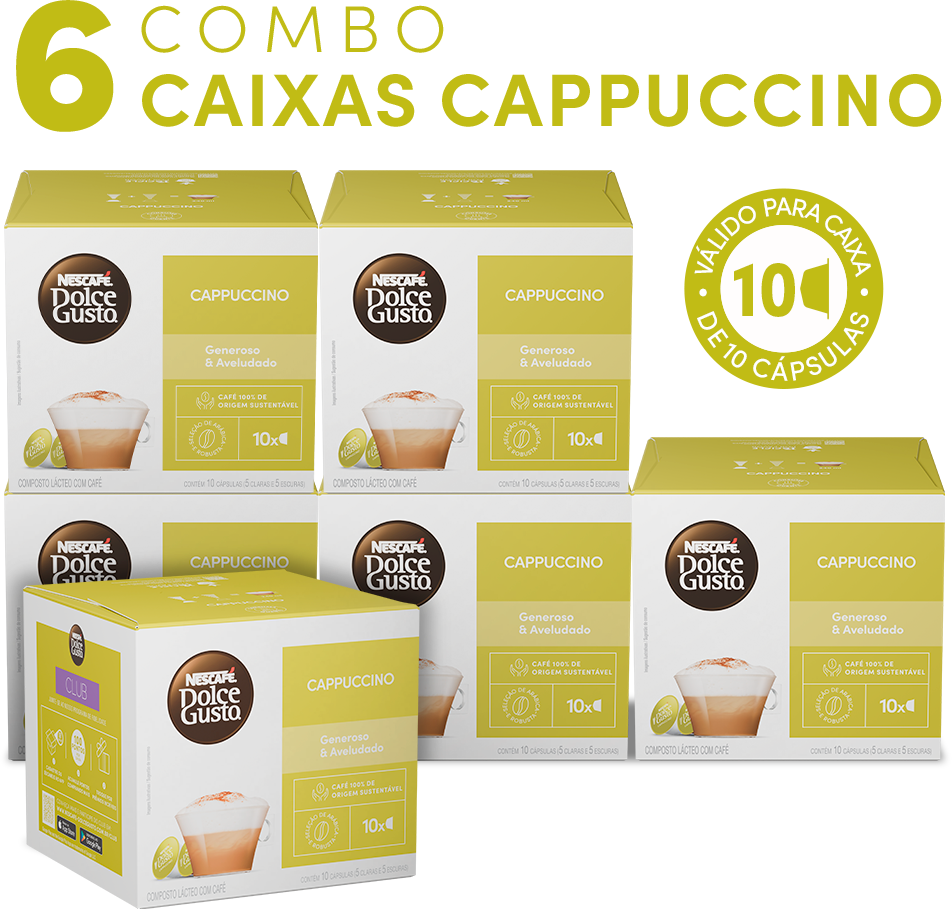 COMBO CAPPUCCINO 6 CAIXAS COM 33% OFF