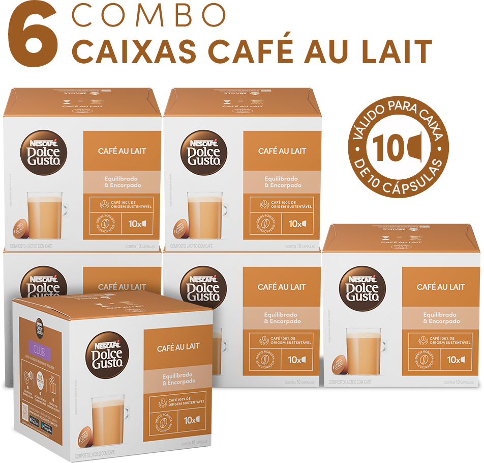 COMBO CAFÉ AU LAIT 6 CAIXAS COM 33% OFF