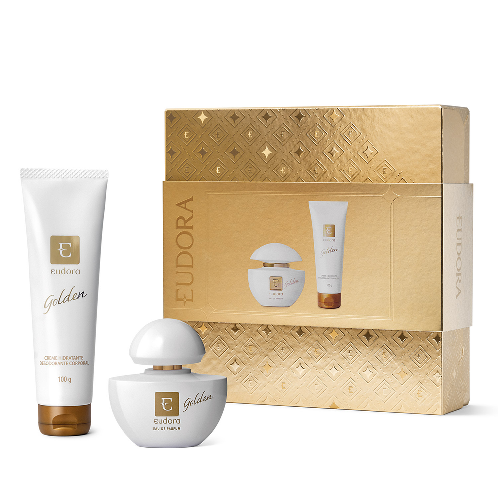 Kit Presente Golden: Eau De Parfum 35ml + Creme Hidratante Desodorante Corporal 100g Kit Presente Golden: Eau De Parfum 35ml + Creme Hidratante Desodorante Corporal 100g