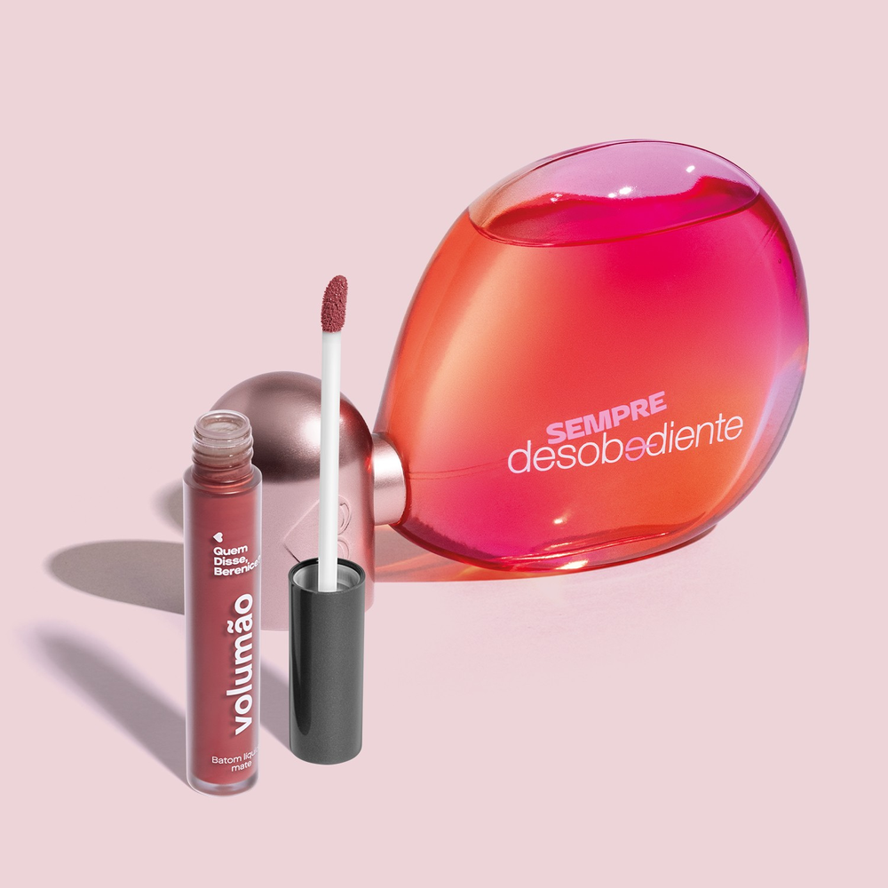 Combo Sempre Desobediente Eau De Parfum 100ml + Batom Líquido Cremoso Rosa Roxite 4ml