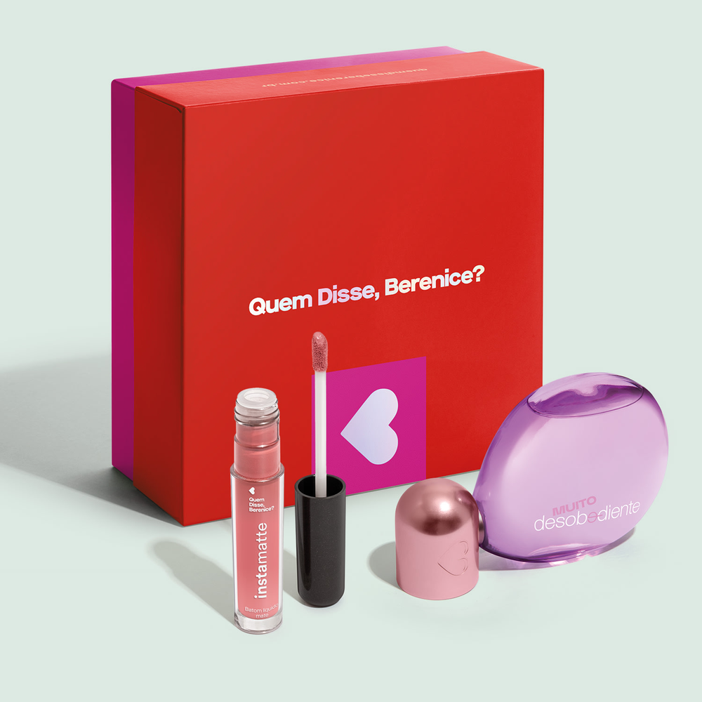 Combo Presente Dia dos Namorados: Muito Desobediente EDP 100ml + Batom Líquido Rosê 4ml + Caixa de Presente Combo Presente Dia dos Namorados: Muito Desobediente EDP 100ml + Batom Líquido Rosê 4ml + Caixa de Presente