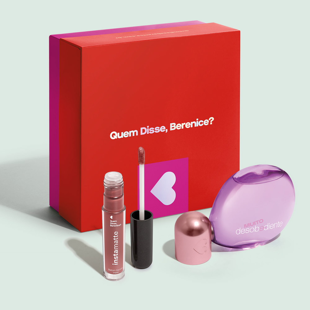 Combo Presente Dia dos Namorados: Muito Desobediente EDP 100ml + Batom Líquido Marrom 4ml + Caixa de Presente Combo Presente Dia dos Namorados: Muito Desobediente EDP 100ml + Batom Líquido Marrom 4ml + Caixa de Presente