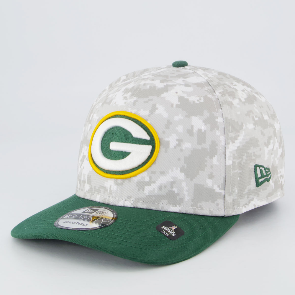 Boné New Era NFL Green Bay Packers Salute Service 970 Cinza e Verde