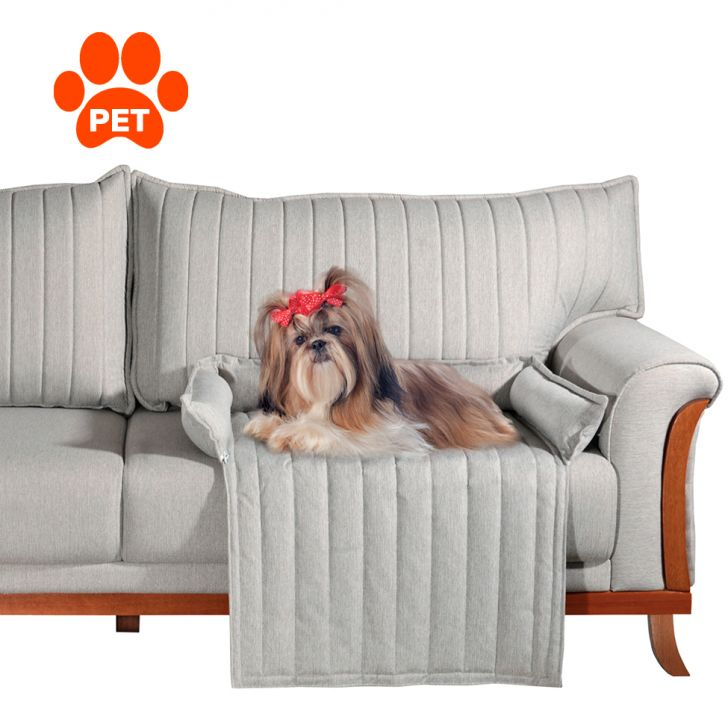 Cama Para Pet Louise Linho Cinza 68 Cm Cama Para Pet Louise Linho Cinza 68 Cm