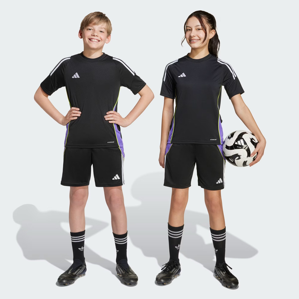 Calção Adidas Tiro 24 Juvenil Preto e Branco