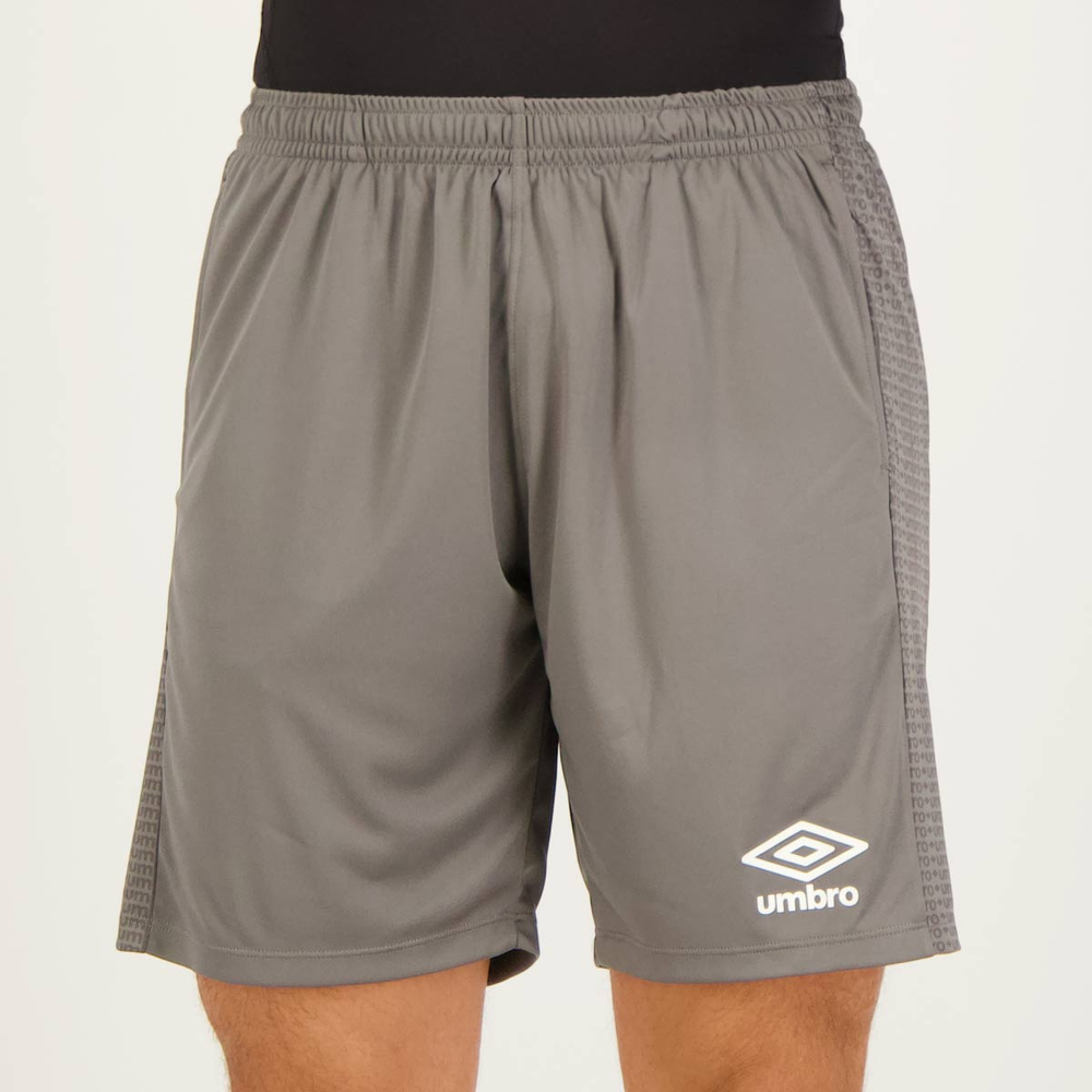 Calção Umbro Maximum Diamond Com Bolso Cinza Calção Umbro Maximum Diamond Com Bolso Cinza