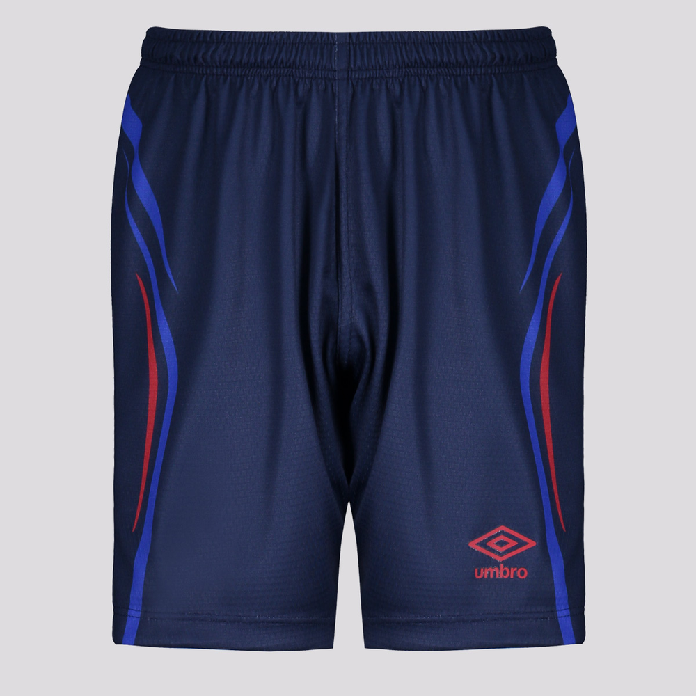 Calção Umbro Rush Juvenil Marinho e Vermelho