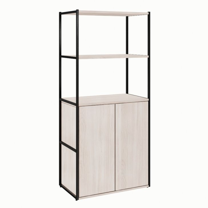 Estante Shelf 2 Pt Carvalho Berlin E Preta 139 Cm Estante Shelf 2 Pt Carvalho Berlin E Preta 139 Cm