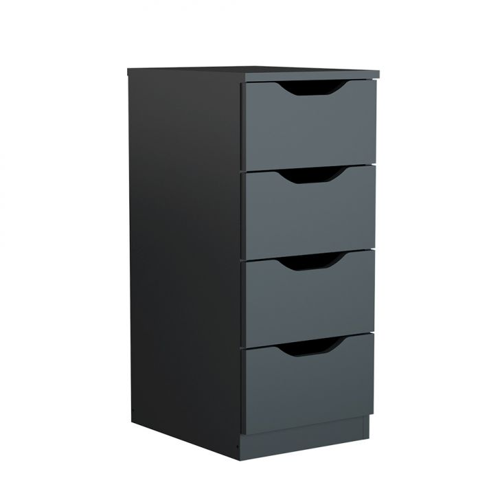 Gaveteiro Workspace 4 Gavetas Preto Gaveteiro Workspace 4 Gavetas Preto