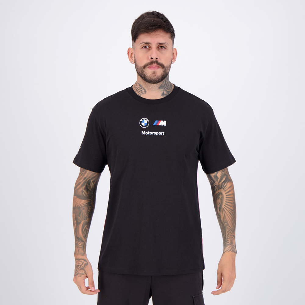 Camiseta Puma BMW MMS ESS+ II Preta Camiseta Puma BMW MMS ESS+ II Preta