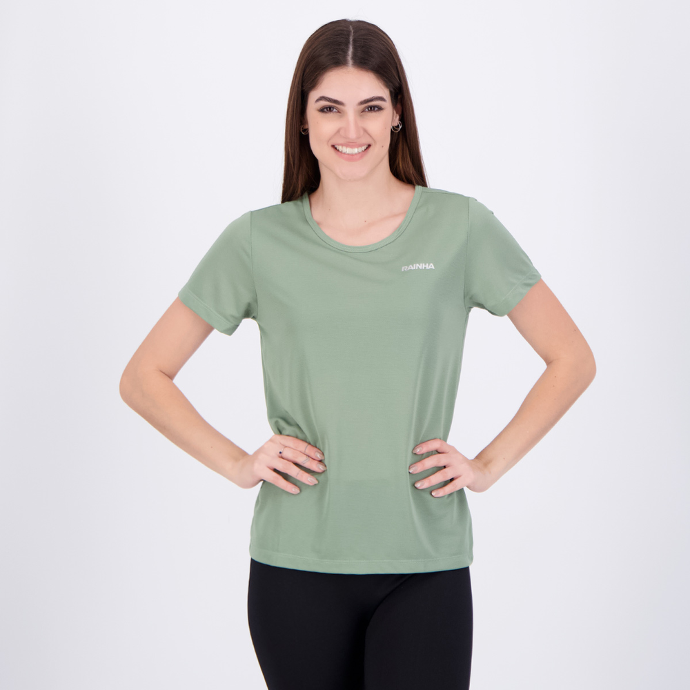 Camiseta Rainha Basic Feminina Verde Camiseta Rainha Basic Feminina Verde
