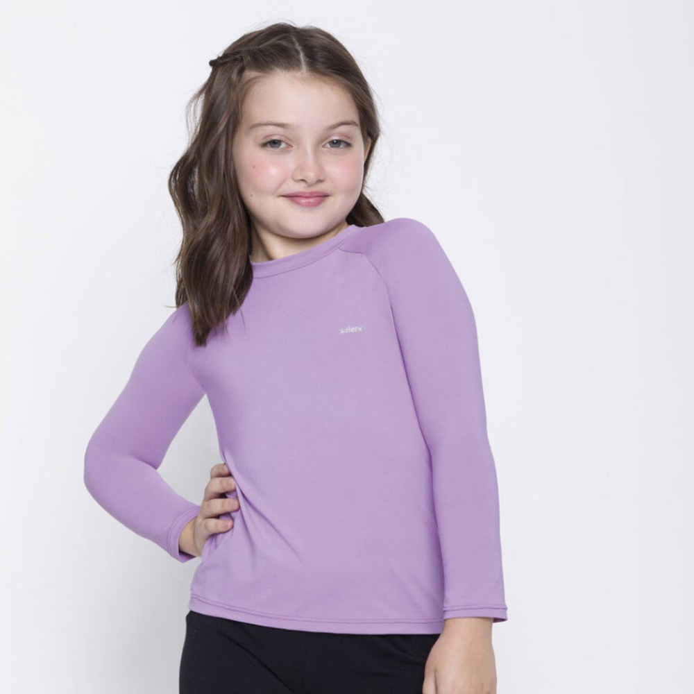 Camiseta Selene UV50+ Manga Longa Infantil Lilás