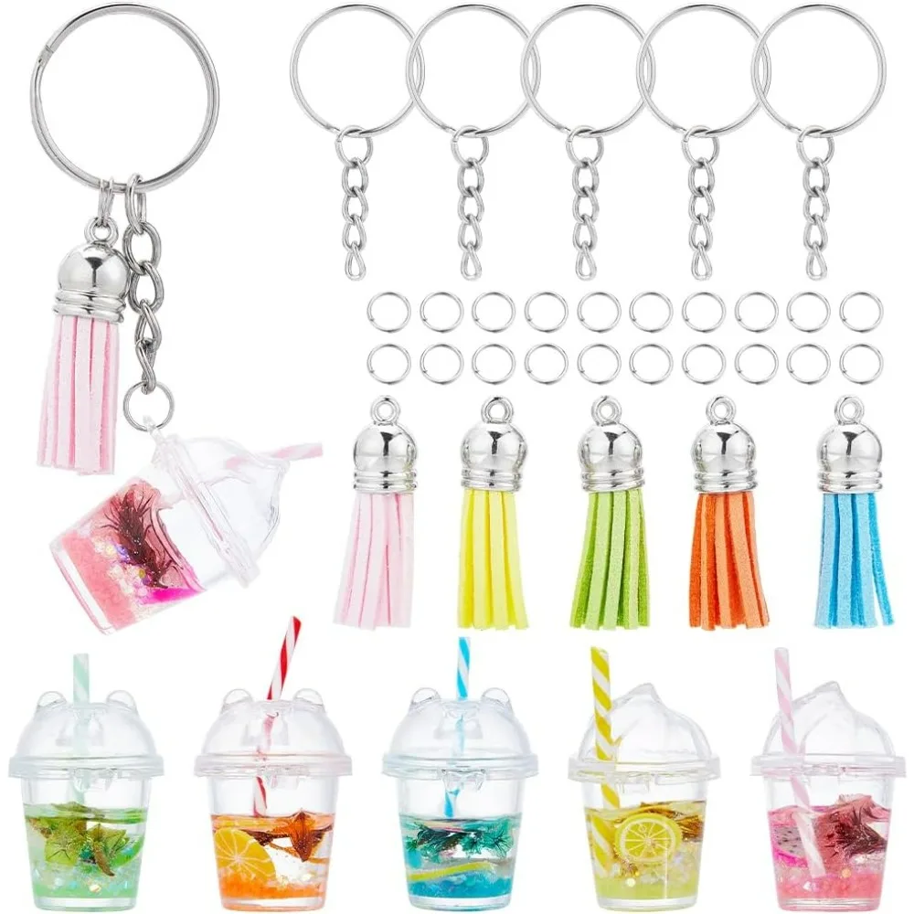 35Pcs DIY 5 Sets Bubble Tea Keychain Kit Bubble Tea Charms Bubble Key Chains Mini Milk Fruit for Jewelry Making Kits 35Pcs DIY 5 Sets Bubble Tea Keychain Kit Bubble Tea Charms Bubble Key Chains Mini Milk Fruit for Jewelry Making Kits