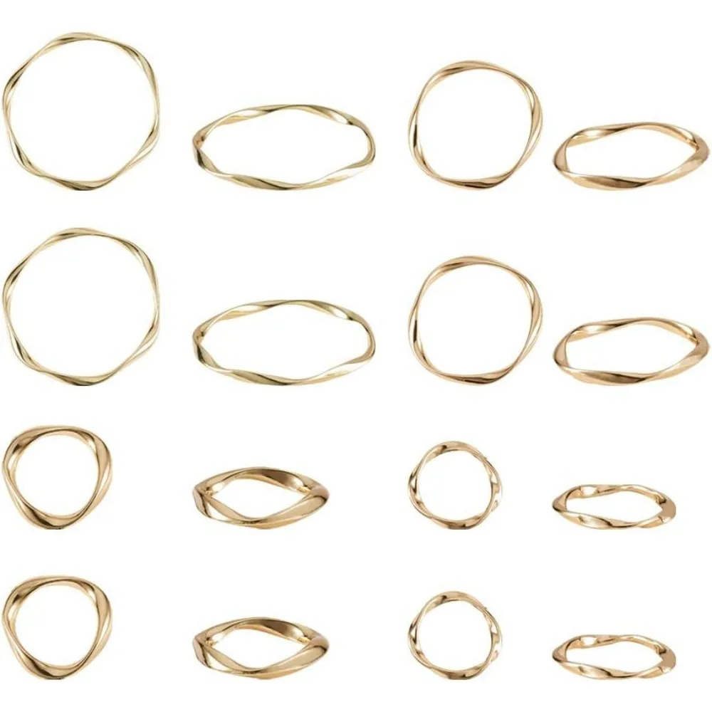 32pcs 4 Sizes Twist Linking Ring Alloy Metal Circles Charms Links Jewelry Connectors for Earring Necklaces Bracelets 32pcs 4 Sizes Twist Linking Ring Alloy Metal Circles Charms Links Jewelry Connectors for Earring Necklaces Bracelets