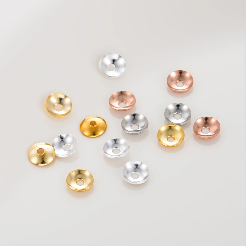 50Pcs 3/4mm 14/18K Gold Color Plated Copper Beads Caps Spacer Beads for DIY Necklace Bracelets Jewelry Making Accessories 50Pcs 3/4mm 14/18K Gold Color Plated Copper Beads Caps Spacer Beads for DIY Necklace Bracelets Jewelry Making Accessories