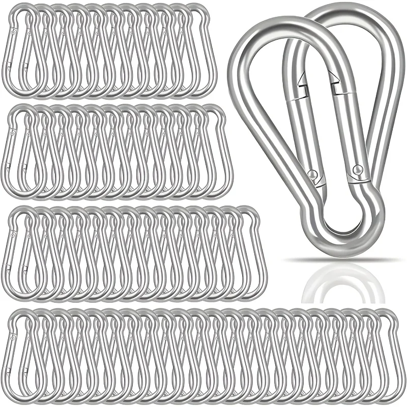 100pcs Multi-Functional Rock Climbing Hook Keychain for Outdoor Leisure Gym Activity Spring Clasp DIY handmade Accessories 100pcs Multi-Functional Rock Climbing Hook Keychain for Outdoor Leisure Gym Activity Spring Clasp DIY handmade Accessories