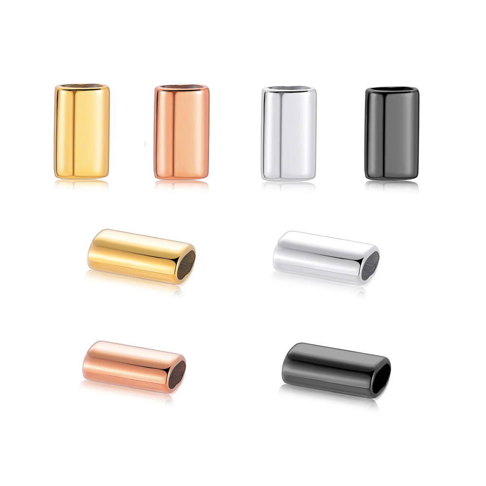 6PCS Stainless Steel Charm Slider Spacer Beads Metal Big Large Hole for Bracelet Leather Parts Jewelry Making Accessories 6PCS Stainless Steel Charm Slider Spacer Beads Metal Big Large Hole for Bracelet Leather Parts Jewelry Making Accessories