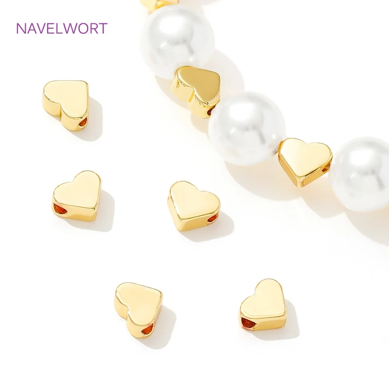 18K Real Gold Plated Brass Heart Shape Spacer Beads For Bracelets Making,Separators For Beads,DIY Beading Jewelry Accessories 18K Real Gold Plated Brass Heart Shape Spacer Beads For Bracelets Making,Separators For Beads,DIY Beading Jewelry Accessories